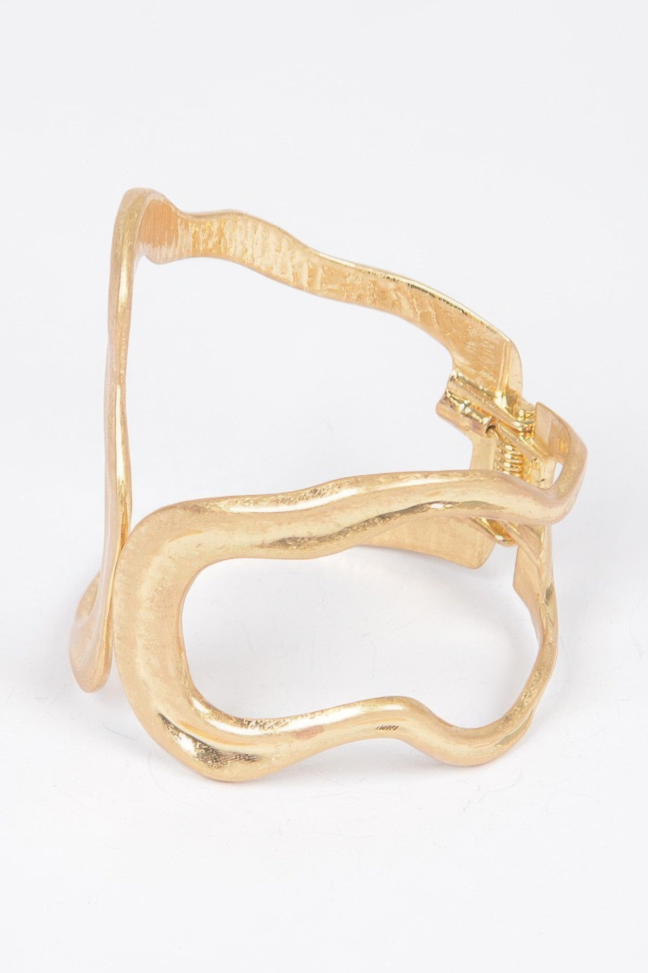 Bracelet jonc à charnière à ressort en métal coulé