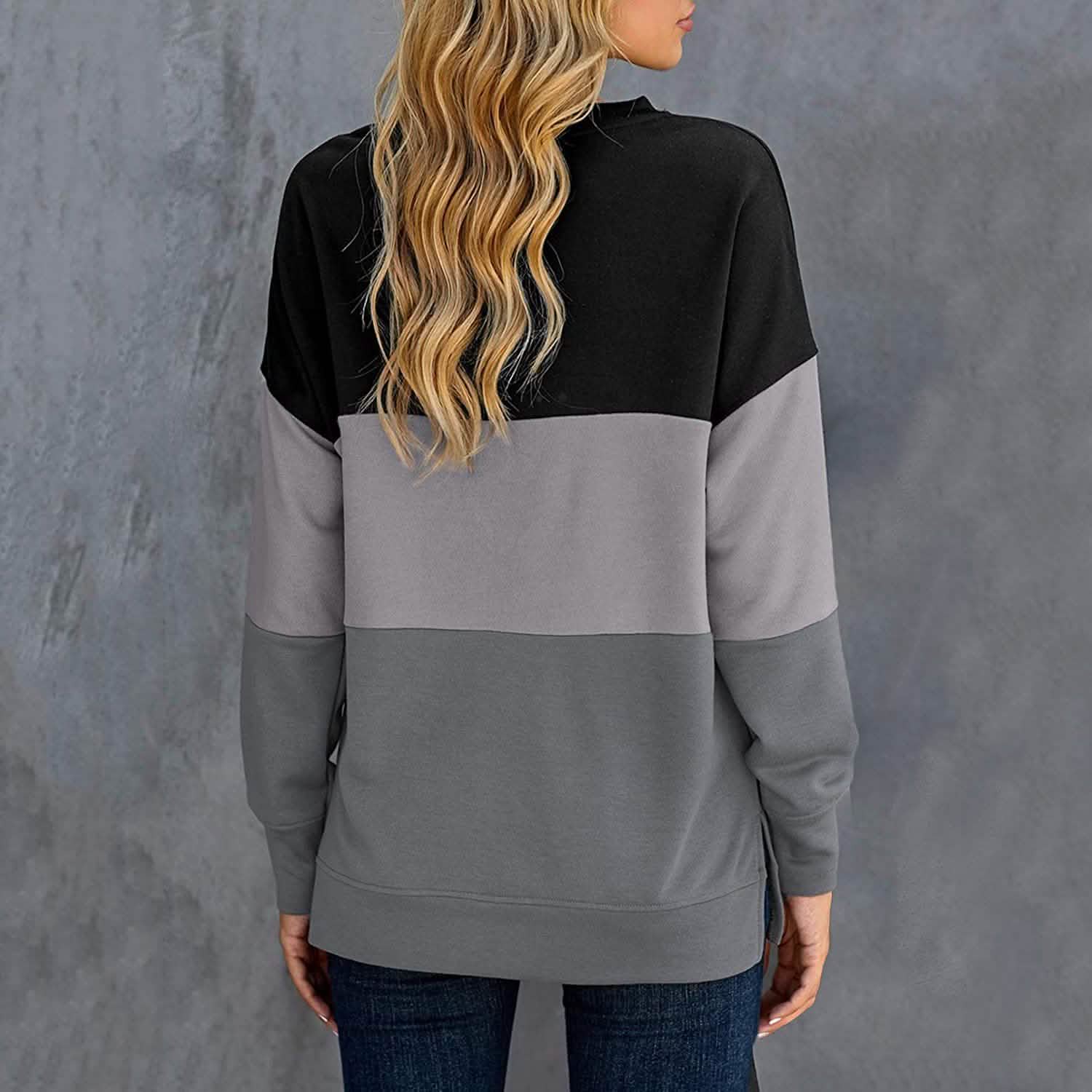 Sweat-shirt décontracté à col rond tie-dye imprimé rayé ample doux à manches longues