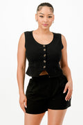 Ensemble décontracté gilet court et short