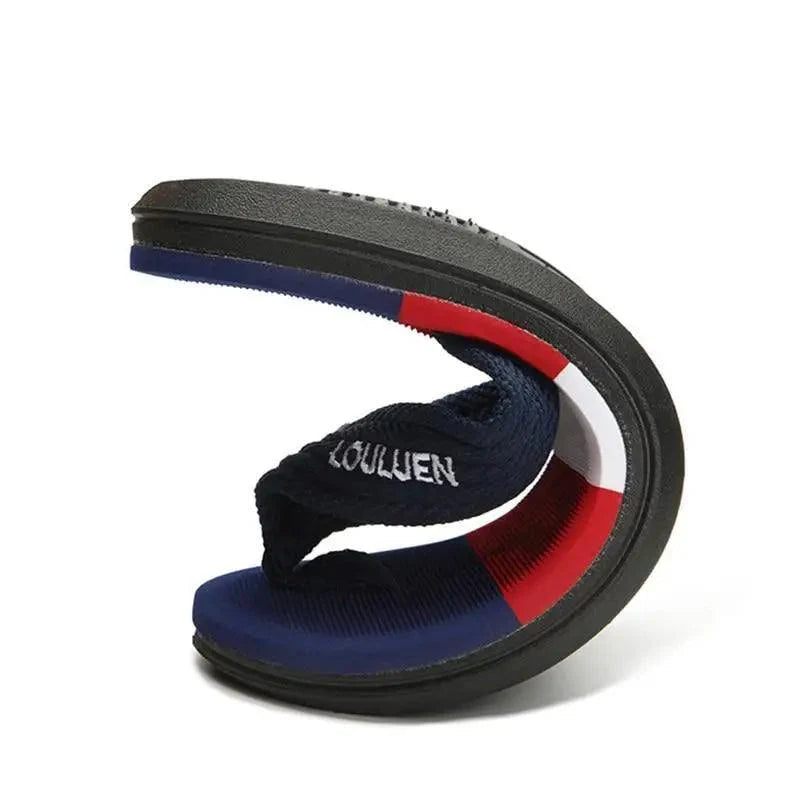 Hommes Décontractés Tongs Bleues d'Été Tongs pour Hommes de Haute Qualité Chaussons de Plage Respirants Tongs Extérieures Design Simple et Cool Sandales de Marche Confortables