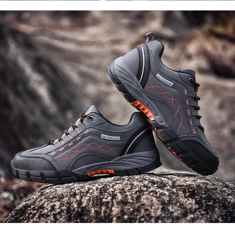 Chaussures Hommes Décontractées Plein Air Plates Durables Automne Hiver Classique Cuir Sport Bottes Basses Chaussures de Marche en Cuir Légères Respirantes Modernes Pour La Marche