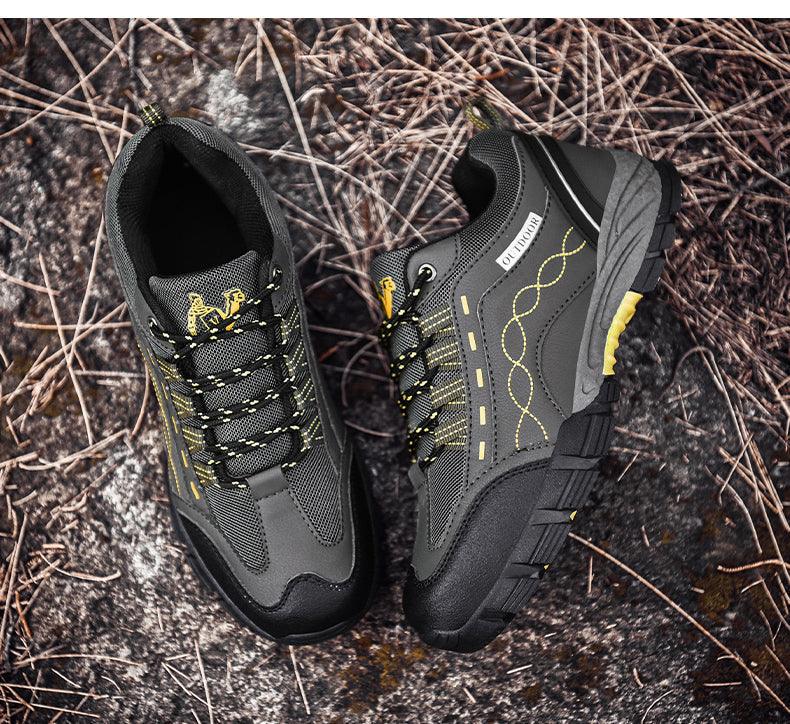 Chaussures Hommes Décontractées Plein Air Plates Durables Automne Hiver Classique Cuir Sport Bottes Basses Chaussures de Marche en Cuir Légères Respirantes Modernes Pour La Marche