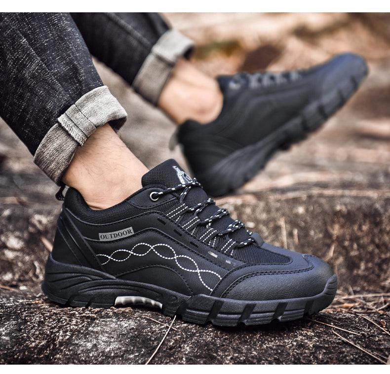 Chaussures Hommes Décontractées Plein Air Plates Durables Automne Hiver Classique Cuir Sport Bottes Basses Chaussures de Marche en Cuir Légères Respirantes Modernes Pour La Marche