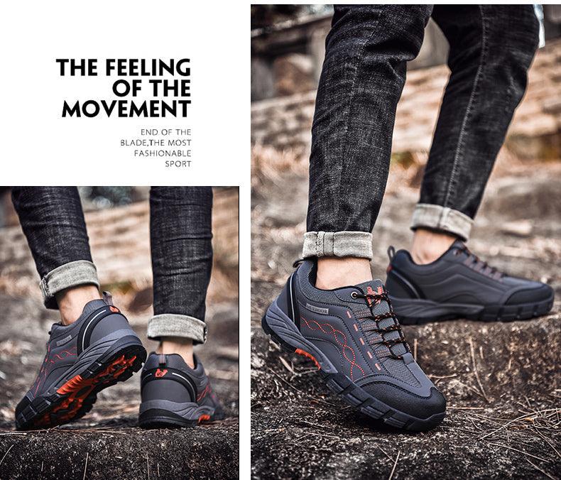 Chaussures Hommes Décontractées Plein Air Plates Durables Automne Hiver Classique Cuir Sport Bottes Basses Chaussures de Marche en Cuir Légères Respirantes Modernes Pour La Marche