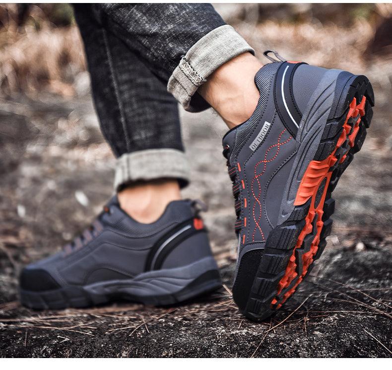 Chaussures Hommes Décontractées Plein Air Plates Durables Automne Hiver Classique Cuir Sport Bottes Basses Chaussures de Marche en Cuir Légères Respirantes Modernes Pour La Marche