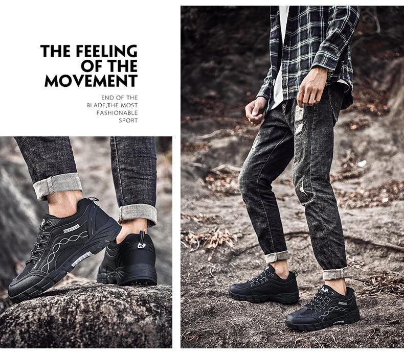 Chaussures Hommes Décontractées Plein Air Plates Durables Automne Hiver Classique Cuir Sport Bottes Basses Chaussures de Marche en Cuir Légères Respirantes Modernes Pour La Marche