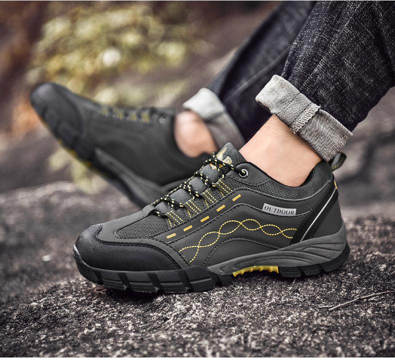 Chaussures Hommes Décontractées Plein Air Plates Durables Automne Hiver Classique Cuir Sport Bottes Basses Chaussures de Marche en Cuir Légères Respirantes Modernes Pour La Marche