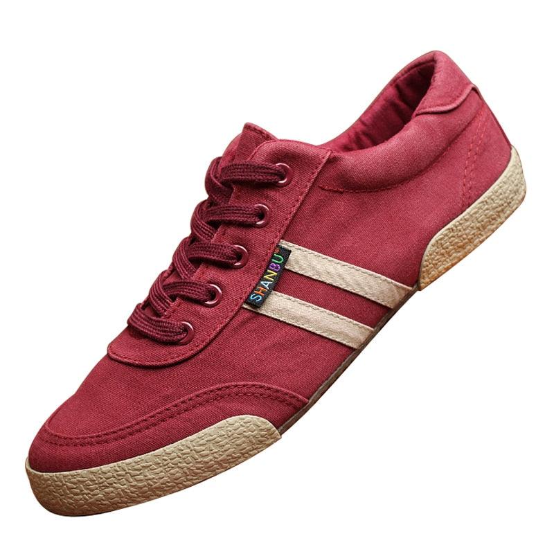 Chaussures Baskets Homme Décontractées Toile Bout Rond Qualité Supérieure Plates Été Unies Lacets Respirantes Confortables Souples Design pour Hommes Marche Sport