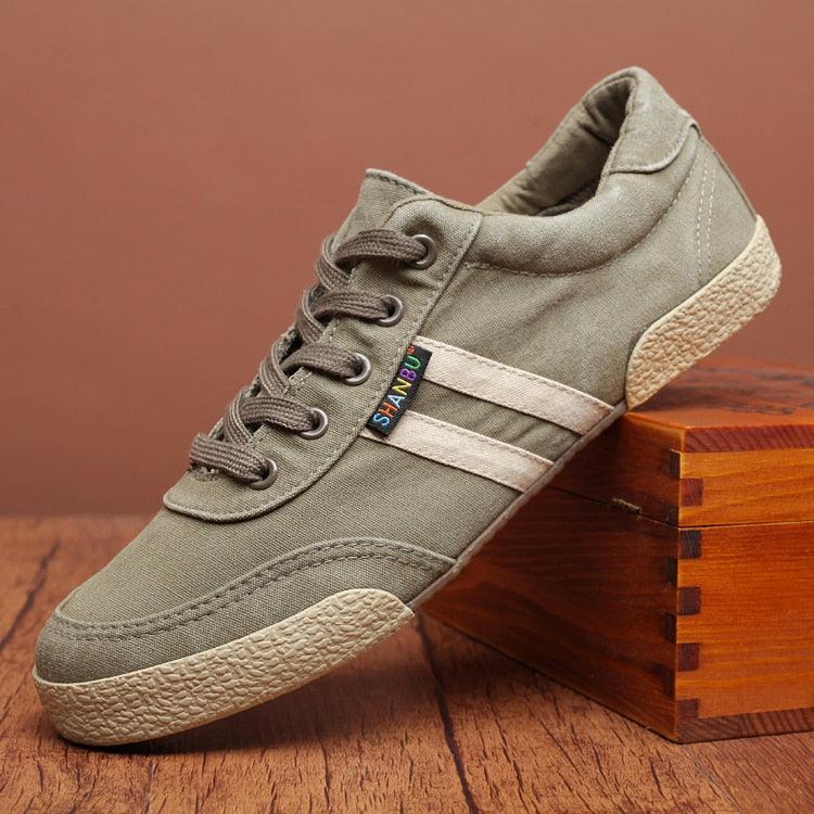 Chaussures Baskets Homme Décontractées Toile Bout Rond Qualité Supérieure Plates Été Unies Lacets Respirantes Confortables Souples Design pour Hommes Marche Sport