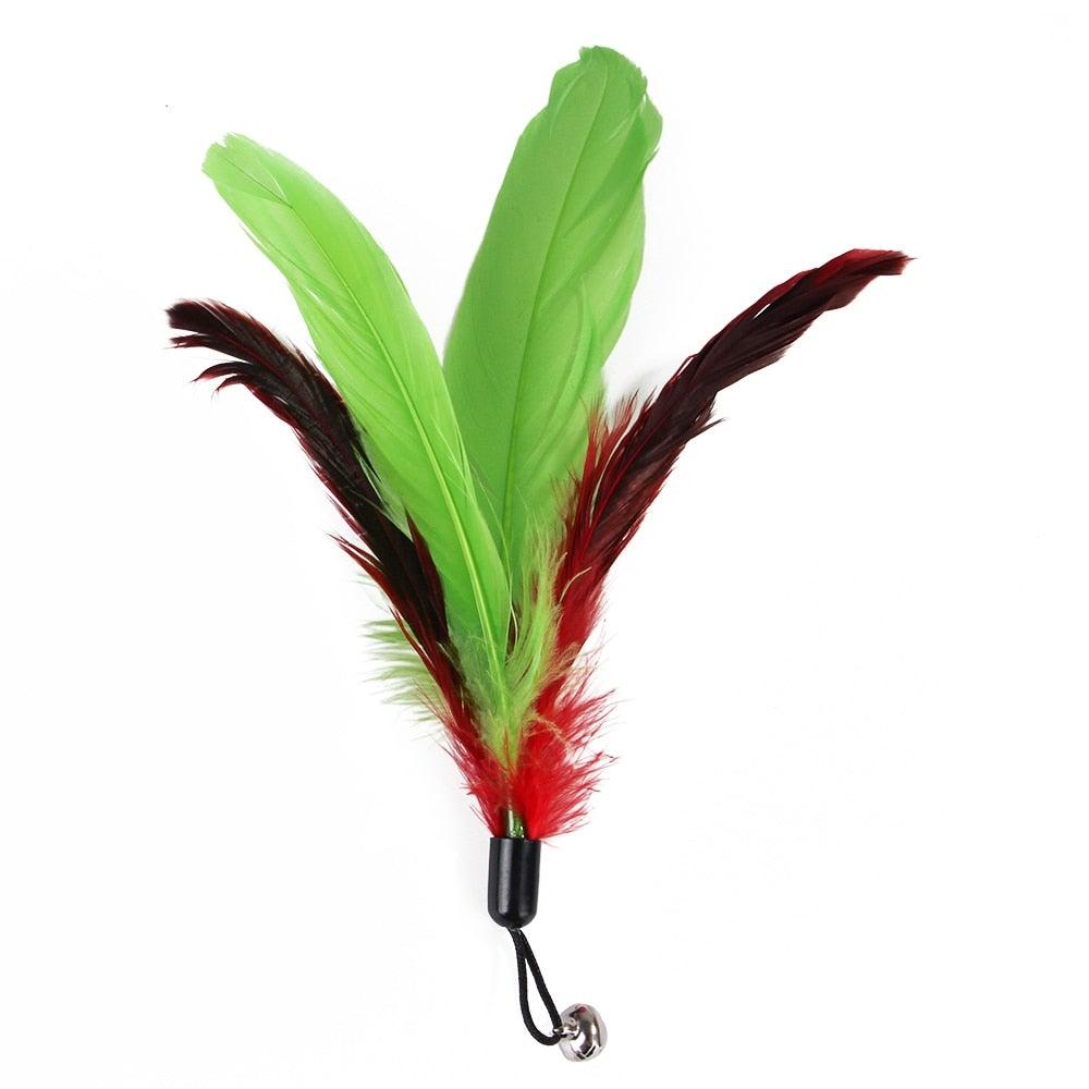 Lot de jouets à plume pour chat, baguette teaser pour chatons, pour amuser et faire faire de l'exercice aux chats, jouets interactifs sans la canne, baguette rétractable et recharges de plumes, jouets pour chat d'intérieur