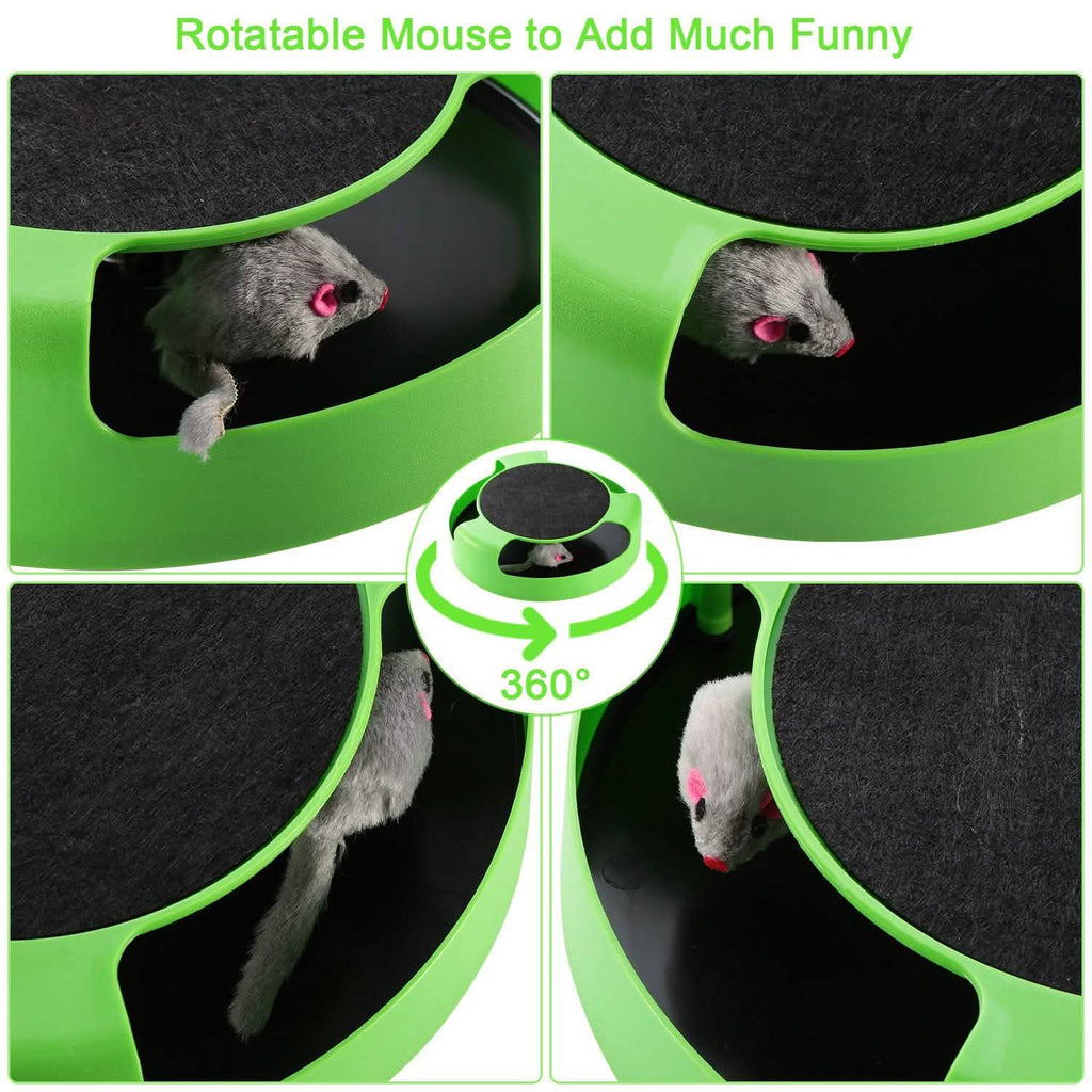 Jouet interactif pour chat avec griffoir et souris tournante