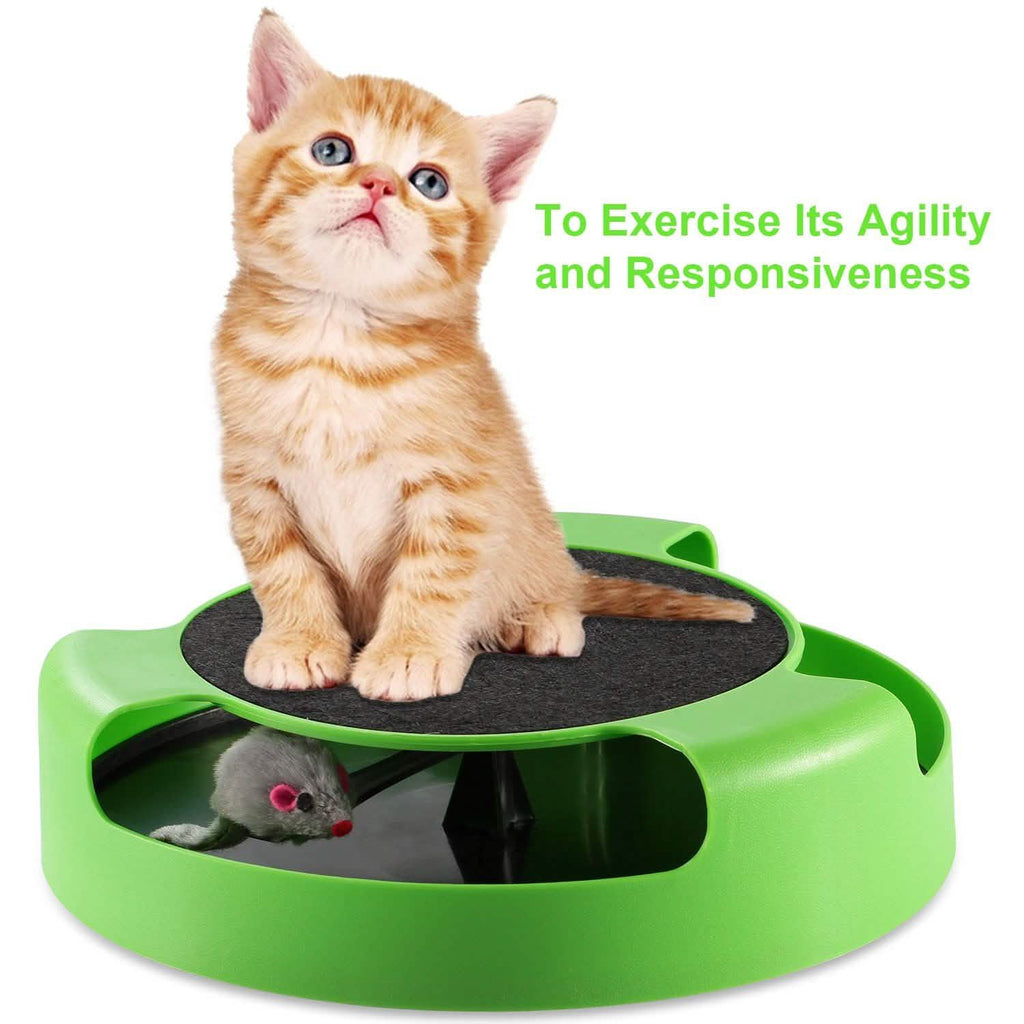 Jouet interactif pour chat avec griffoir et souris tournante