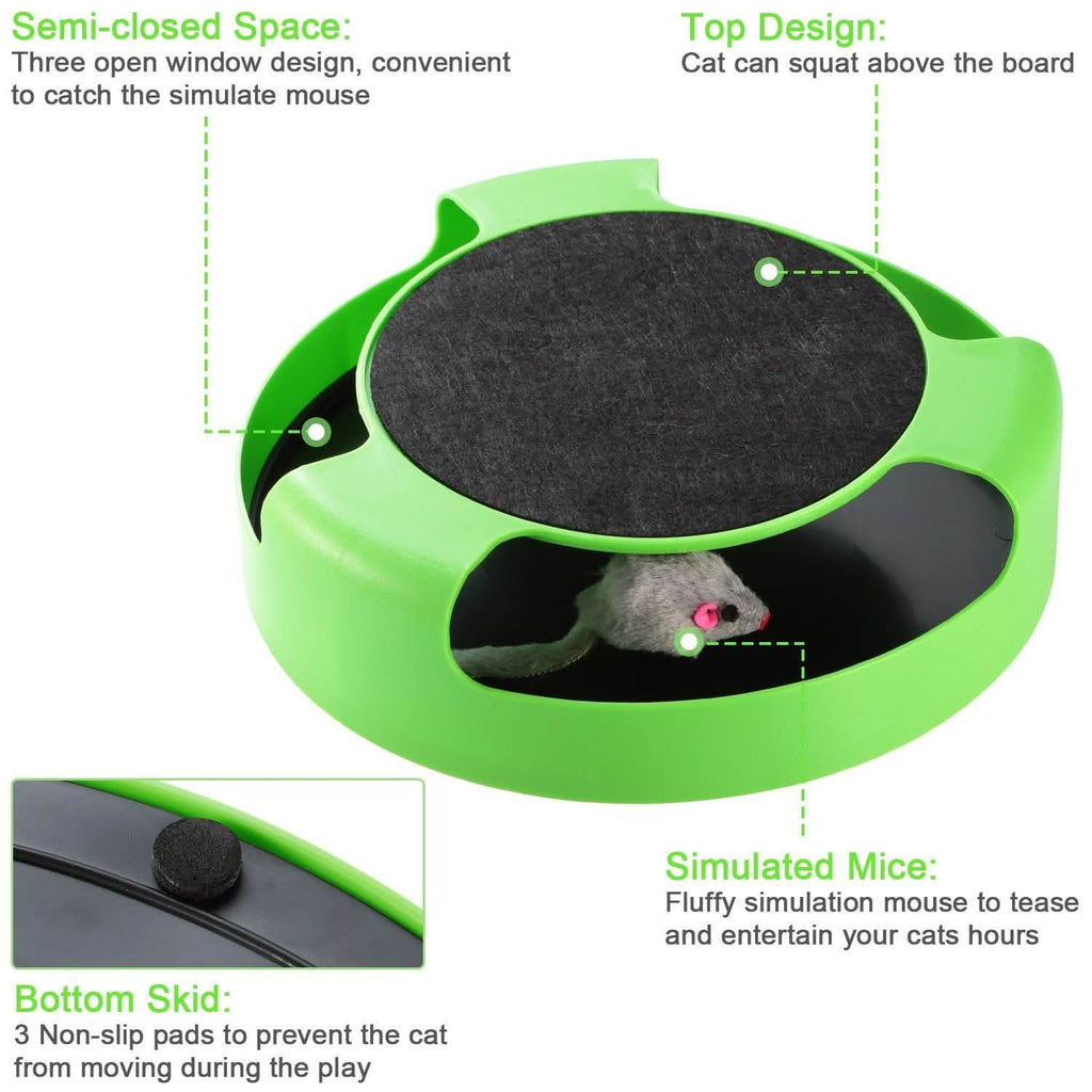 Jouet interactif pour chat avec griffoir et souris tournante