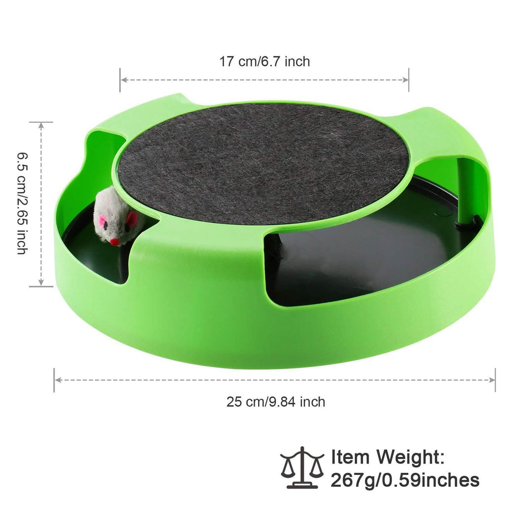 Jouet interactif pour chat avec griffoir et souris tournante