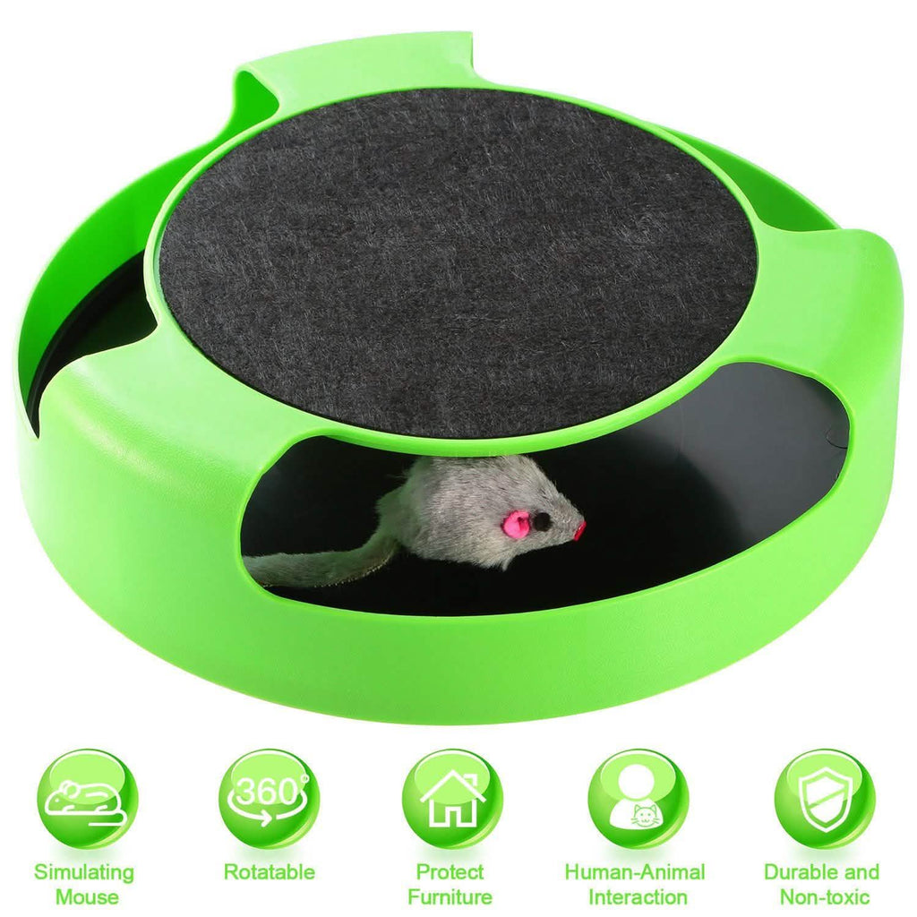Jouet interactif pour chat avec griffoir et souris tournante