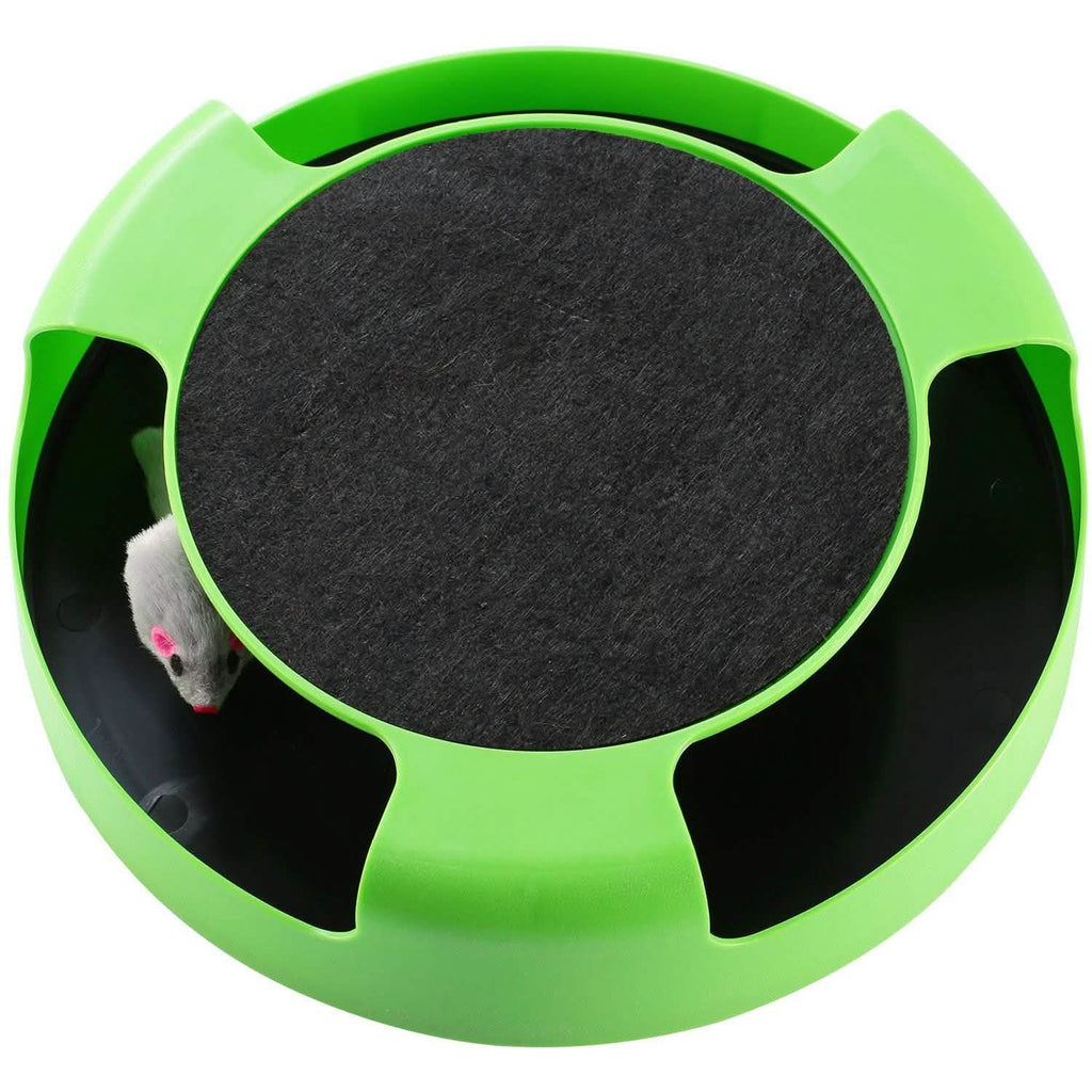 Jouet interactif pour chat avec griffoir et souris tournante