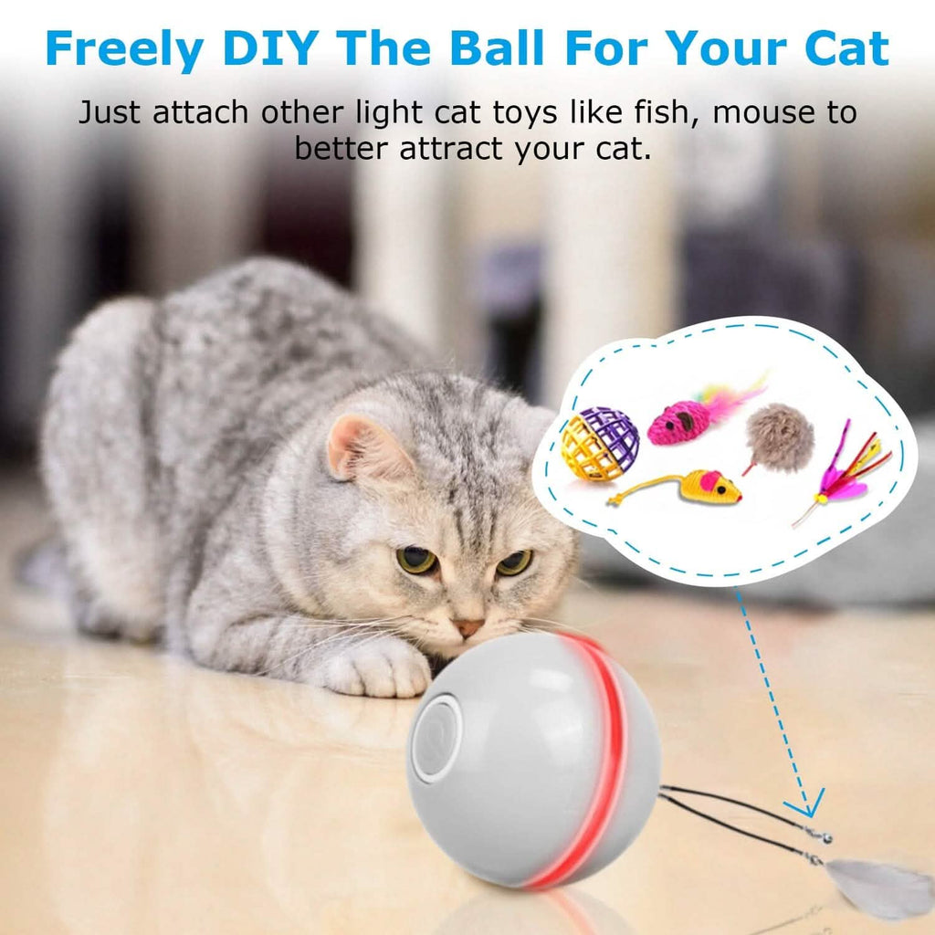 Balle à Suspendre Interactive Rotative Automatique Jouet d'Exercice pour Chat