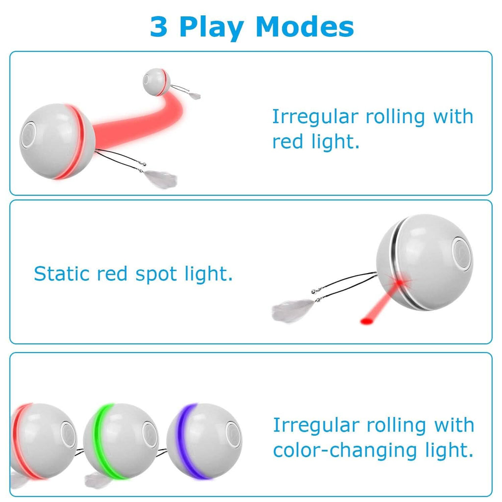 Balle à Suspendre Interactive Rotative Automatique Jouet d'Exercice pour Chat