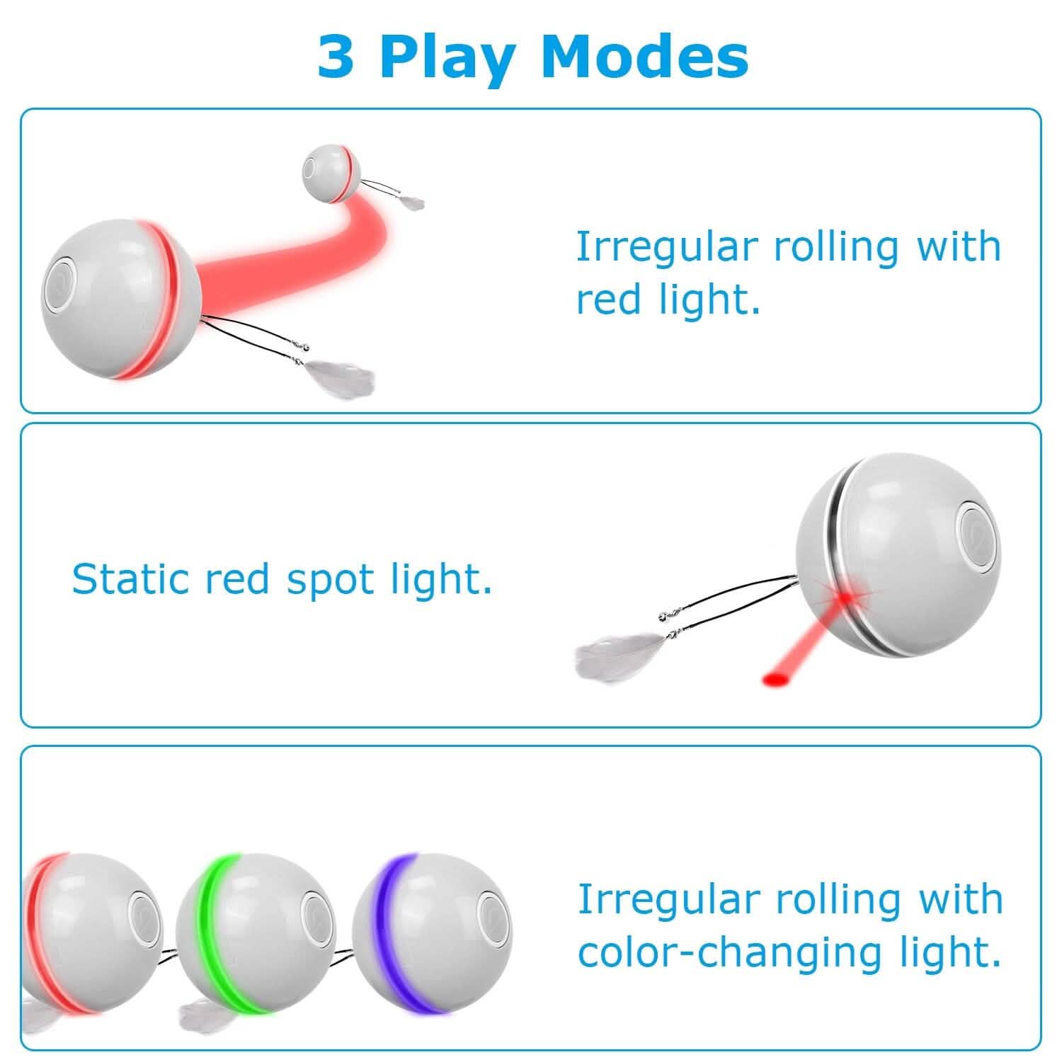 Balle à Suspendre Interactive Rotative Automatique Jouet d'Exercice pour Chat