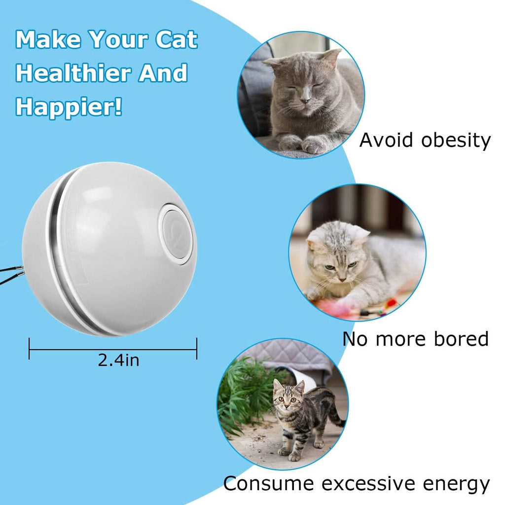 Balle à Suspendre Interactive Rotative Automatique Jouet d'Exercice pour Chat