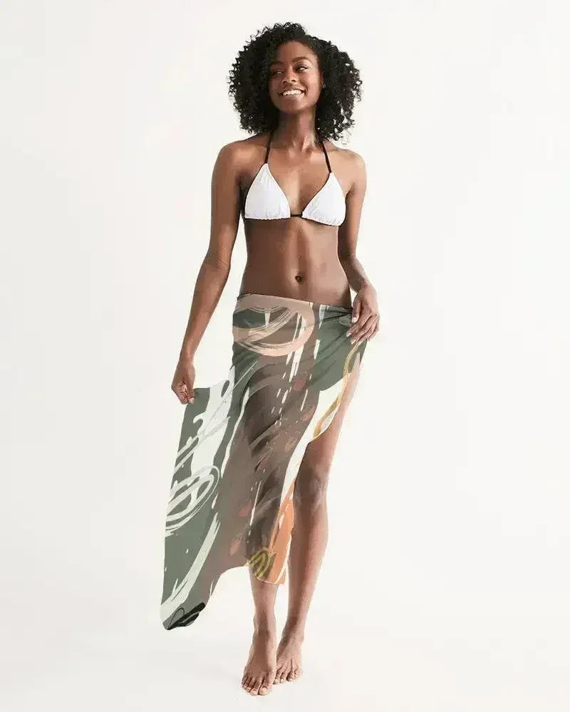 Voile circulaire multicolore vert, cache-maillot