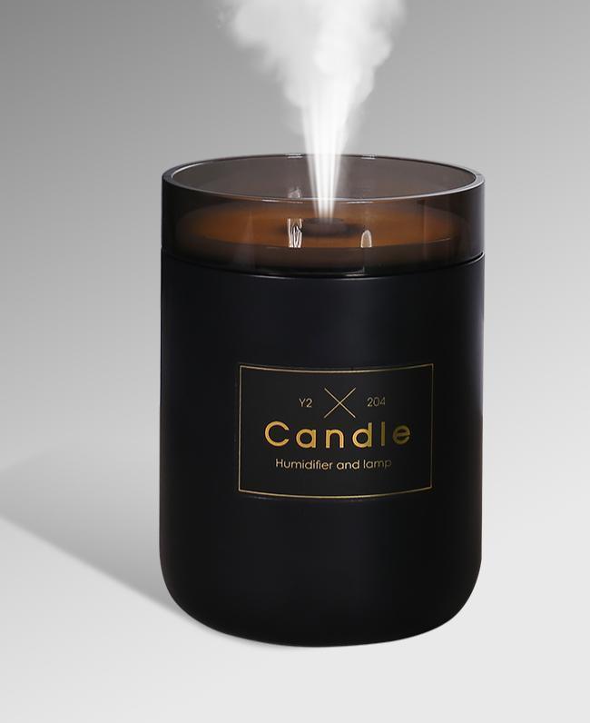Humidificateur d'air ultrasonique 280 ml Bougie Lumière douce romantique Diffuseur d'huiles essentielles USB Diffuseur de brume d'arôme pour voiture