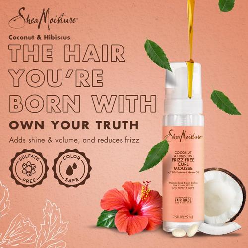 Sheamoisture Mousse Coiffante Anti-Frisottis Coco & Hibiscus - 222 ml, 7,5 oz (290612)