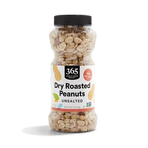 Whole Foods Market, Cacahuètes Grillées À Sec Et Non Salées, 454 g