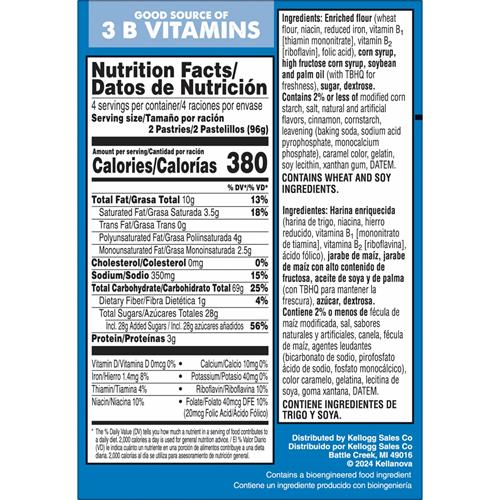 Pop-Tarts Pâtisseries à toaster, Petits déjeuners, Snacks pour enfants, Cannelle givrée, Boîte de 382g (8 Pop-Tarts)