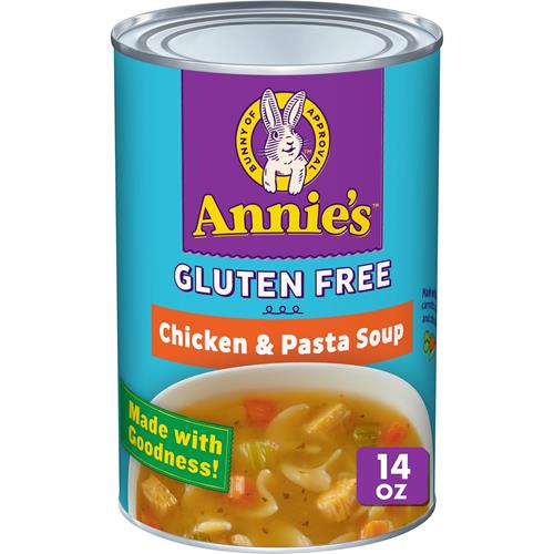 Soupe au poulet et aux pâtes sans gluten Annie's, prête à servir, 398 g.