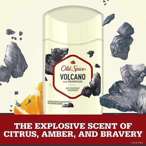 AntipHisto-déodorant Invisible Solide Old Spice pour Hommes Volcan au Charbon Parfum Inspiré par la Nature 73 g