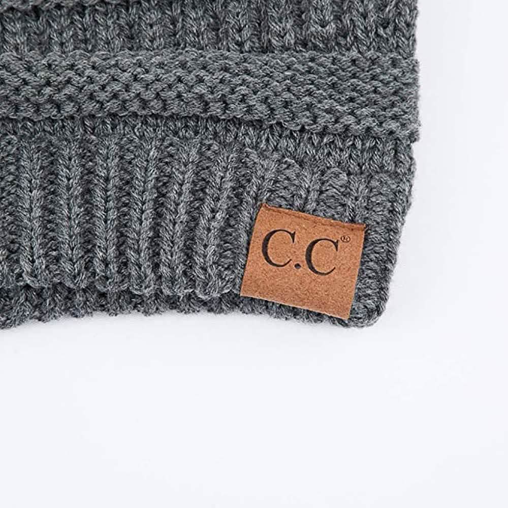 C.C. Bonnet en tricot pour femme - Couleur : Charcoal