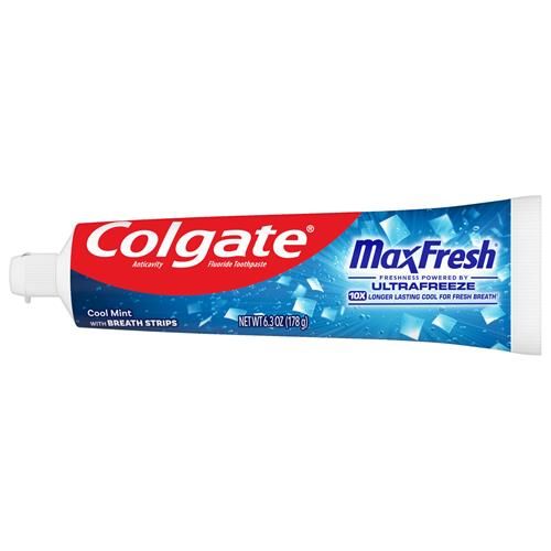 Colgate Maxfresh Cool Mint Toothpaste, Fresh Breath Toothpaste With Fluoride And Hundreds Of Mini Breath Strips, Leaves Mouth Feeling Refreshed For Hours, 6.3 Oz