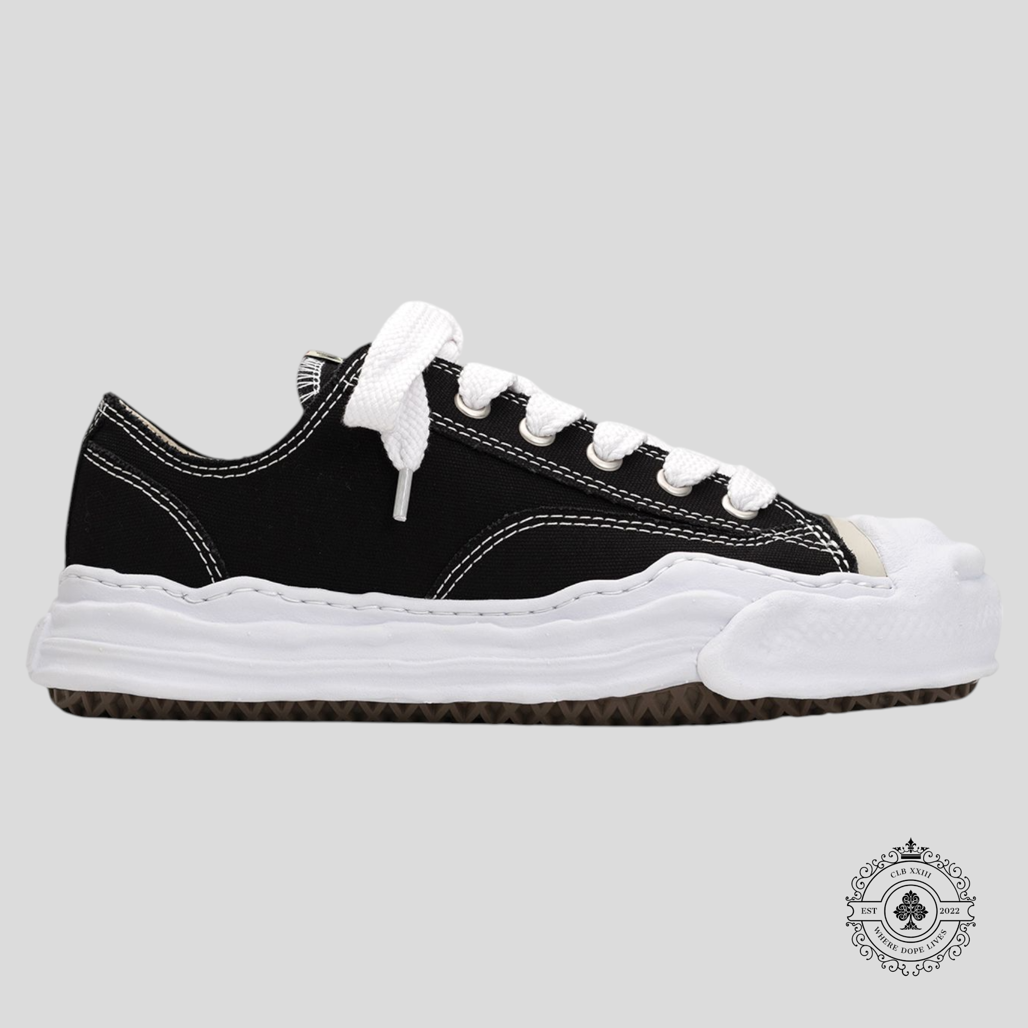 Maison Mihara Yasuhiro Hank OG Sole Toile Basse Noire