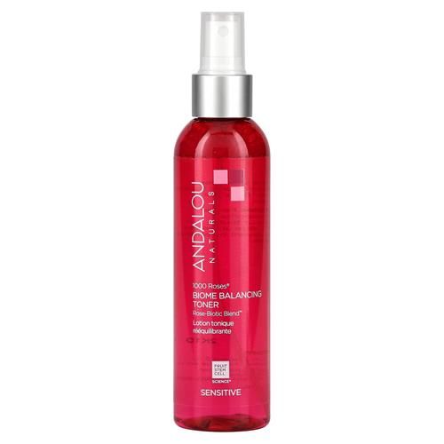 Tonique Andalou Naturals, Tonique Équilibrant Facial Biome 1000 Roses, Rafraîchissant et Doux pour les Peaux Sensibles, Mélange Rose-Biotique pour Aider à Protéger et Renforcer la Barrière Cutanée, Vaporisateur de 177 ml