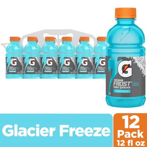 Boisson pour sportifs étanche soif Gatorade, Frost Glacier Freeze, Bouteilles de 355 ml, Paquet de 12, Électrolytes pour la réhydratation