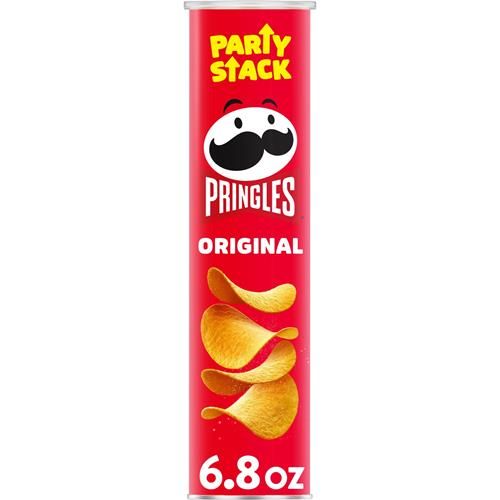 Tuiles de pommes de terre Pringles, collations pour le déjeuner, collations à emporter, pour les fêtes, Original, boîte de 193 g (1 boîte)