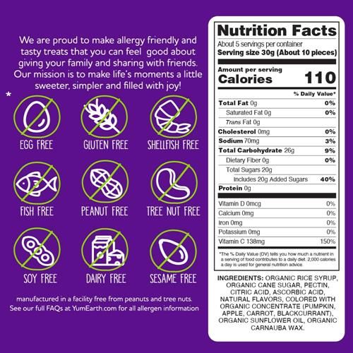 Yumearth Friandises aux fruits biologiques, assorties, 142 g