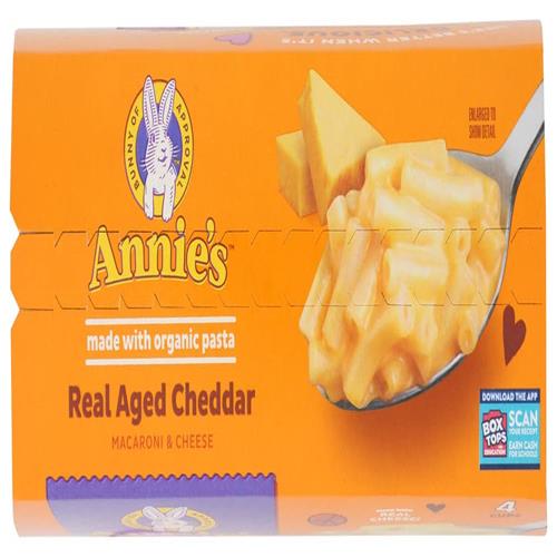 Annie's Homegrown, Macaroni au Fromage Cheddar Vieilli Véritable, Paquet de 4, 227 g
