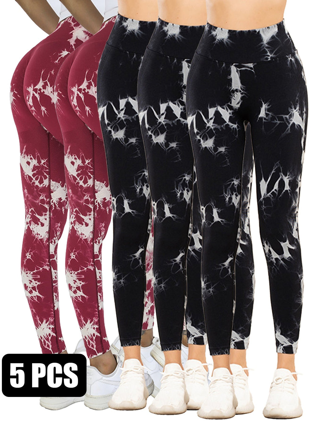 Legging coupé en tie and dye - Lot de 5