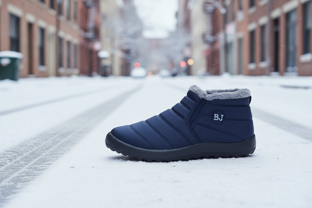 Bottines chaudes et rembourrées en coton léger pour femme – Bottines d'hiver antidérapantes et confortables pour l'extérieur