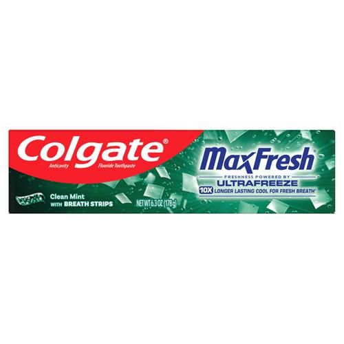Colgate Max Fresh Dentifrice Blancheur avec Mini Languettes Fraîcheur, Dentifrice Menthe Propre pour Mauvaise Haleine, Tube de 178 g