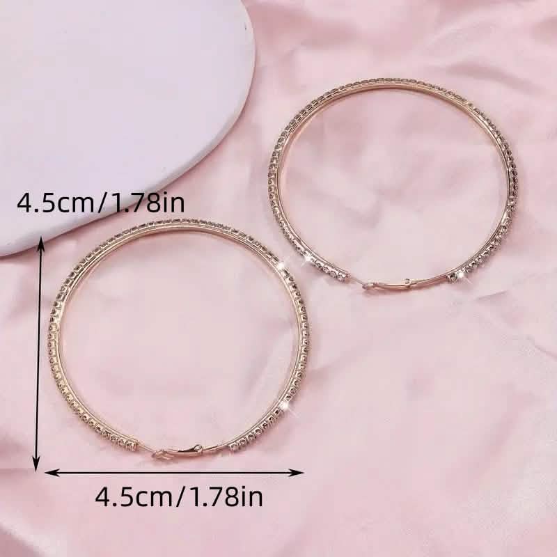 Créoles Femme Strass – Grandes Créoles Bling en Acier Inoxydable