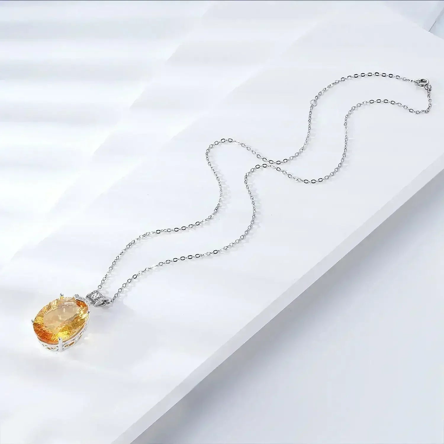 LuxeJewels™ – Collier Pendentif Citrine Solaris Gemdrop