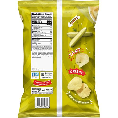 Chips de pommes de terre Lay's Cornichons à l'aneth, 354 g