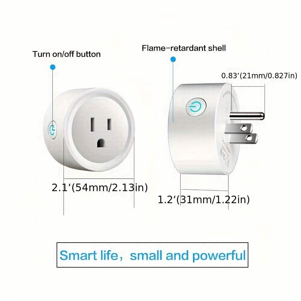 Prise Intelligente WiFi, Compatible Alexa & Google, Minuteur, Commande Vocale, Réseau 2,4 GHz Domotique