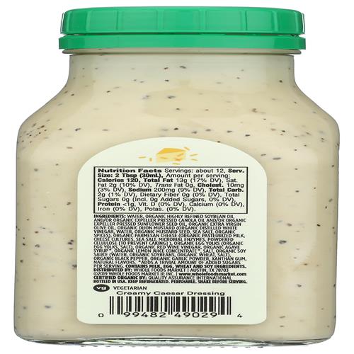 Vinaigrette César Biologique Whole Foods Market, 355 ml