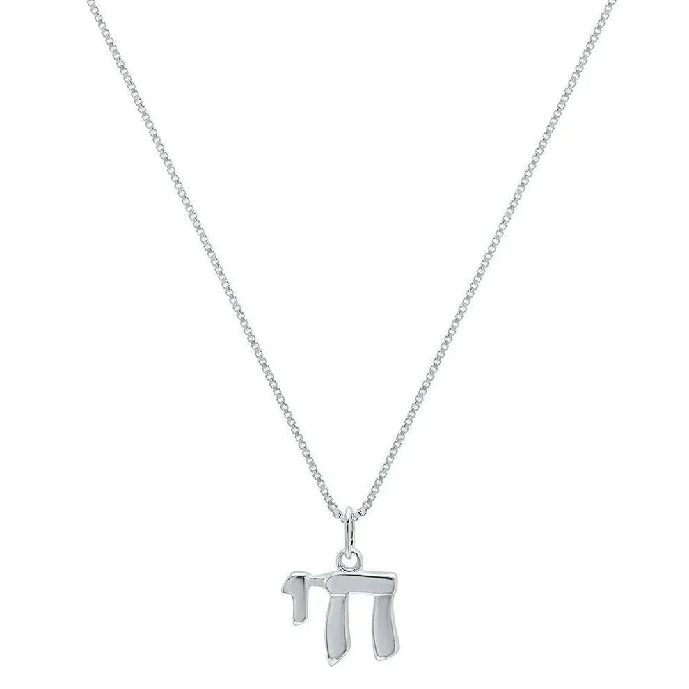 Collier délicat hébreu Chai en argent sterling – Pendentif juif minimaliste, fait main à Raleigh