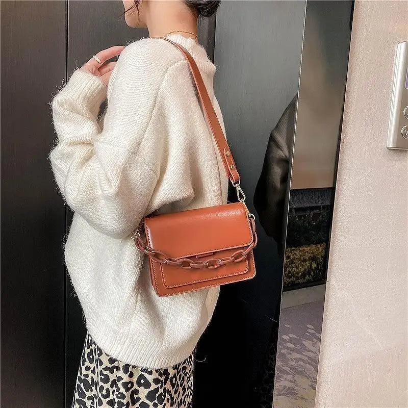 Sacs à main tendance en cuir PU avec rabat pour femmes, mini sac à bandoulière pour femmes, sac à bandoulière à la mode avec couvercle