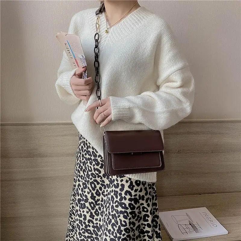 Sacs à main tendance en cuir PU avec rabat pour femmes, mini sac à bandoulière pour femmes, sac à bandoulière à la mode avec couvercle